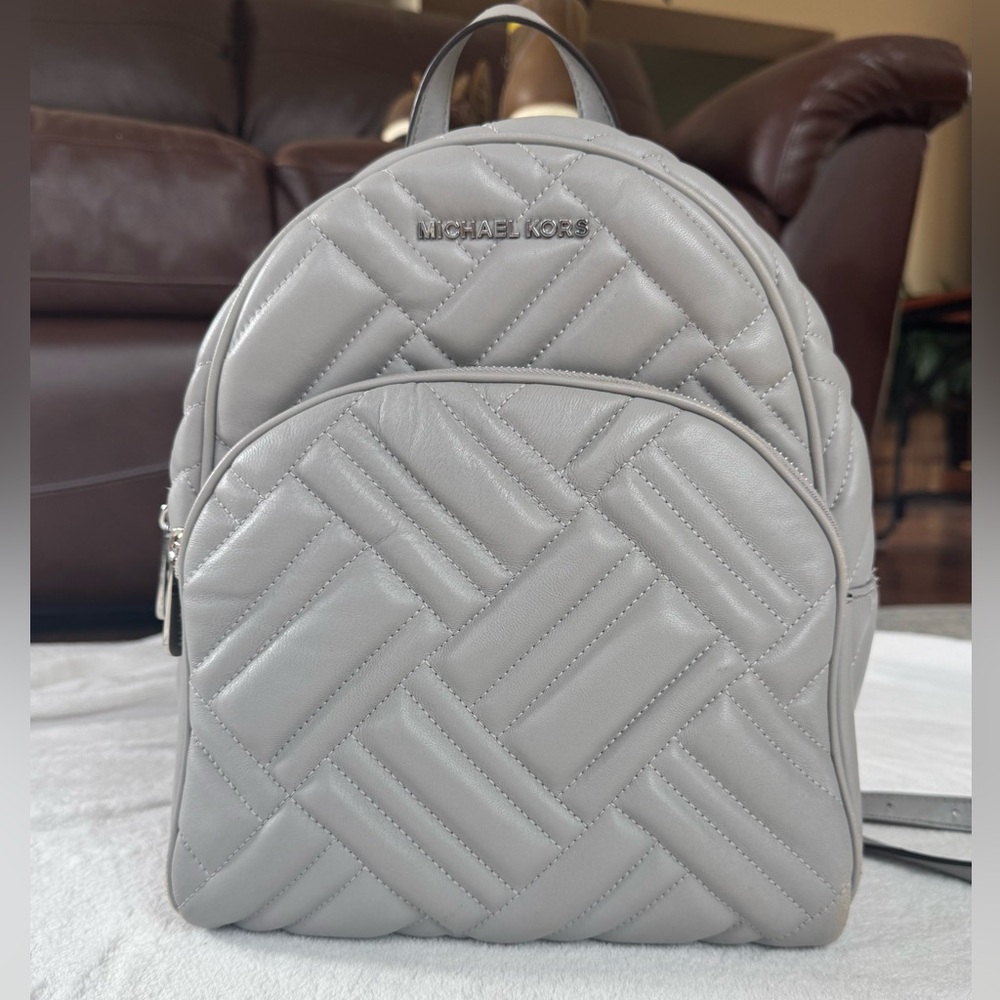 Michael Kors Quilted Gray Backpack